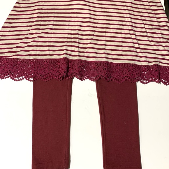 Red Camel Heirloom Romance Striped Shift Dress with Coordinating Leggings XL - Picture 7 of 11